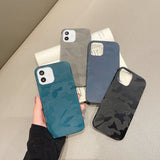 Camouflage Matte Pu Leather Silicone IPhone Case