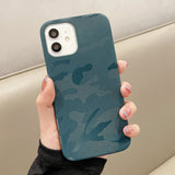 Camouflage Matte Pu Leather Silicone IPhone Case