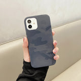 Camouflage Matte Pu Leather Silicone IPhone Case