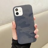 Camouflage Matte Pu Leather Silicone IPhone Case