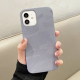 Camouflage Matte Pu Leather Silicone IPhone Case