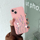 Cute Flowers Leather Case For iPhone
