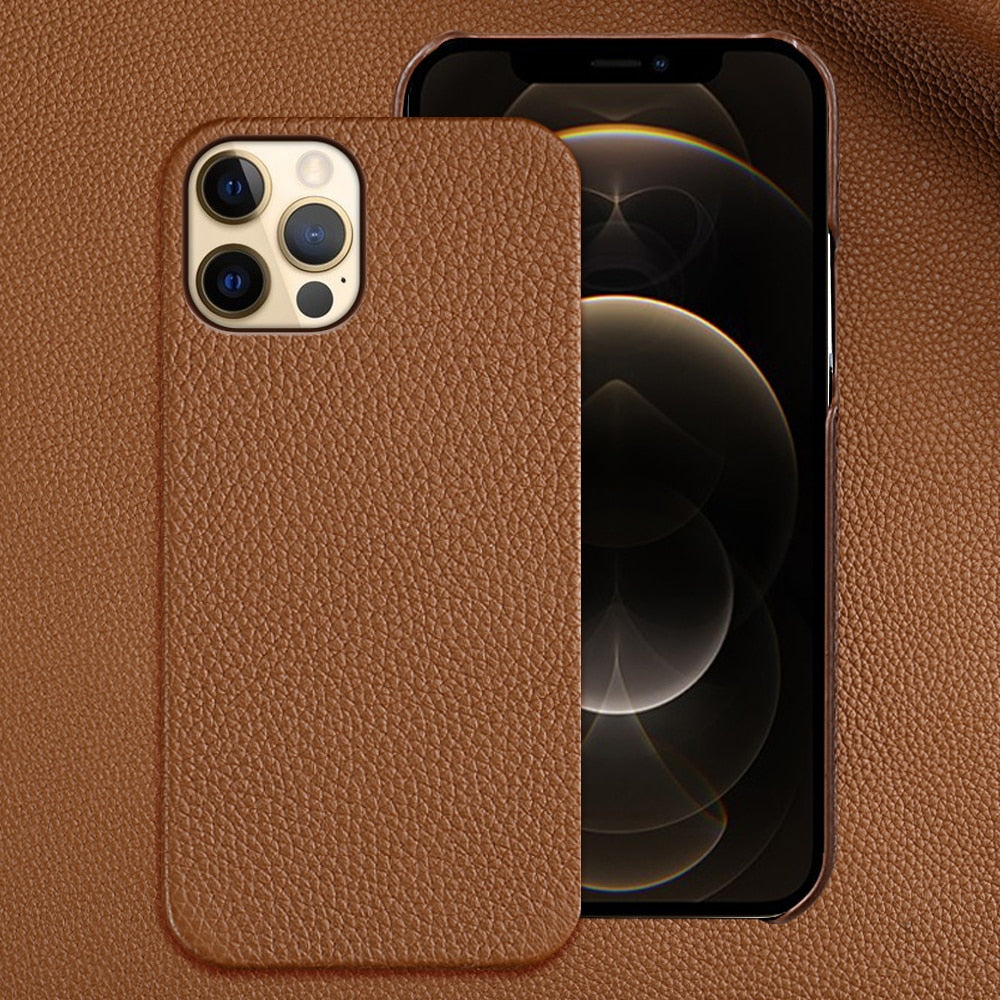 Genuine Cow Leather Phone Case for iPhone