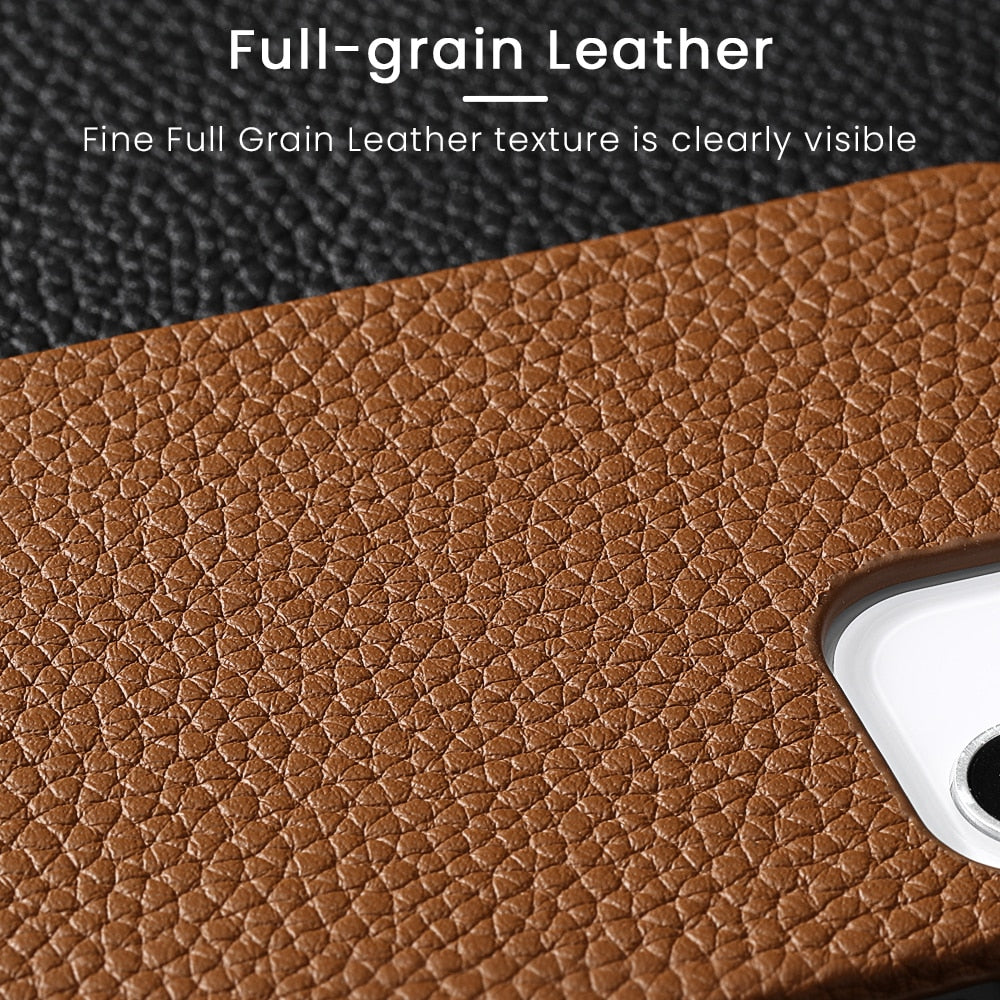 Genuine Cow Leather Phone Case for iPhone