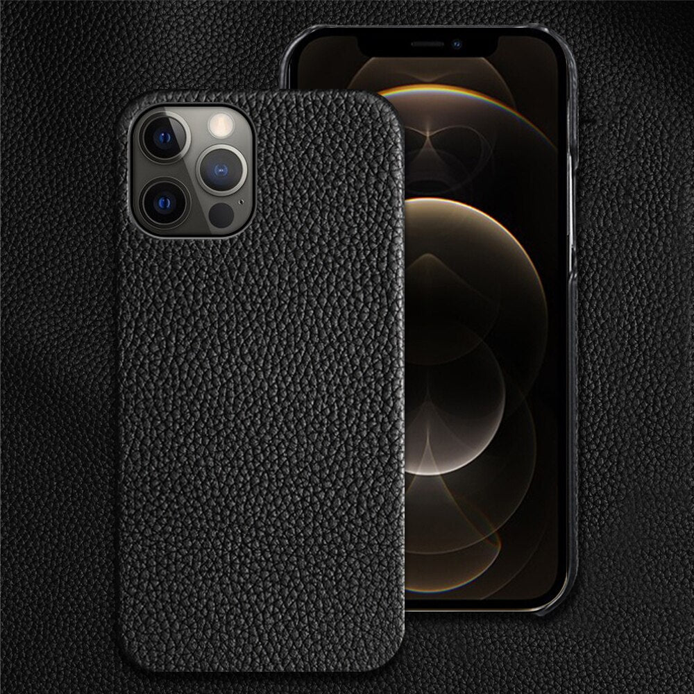 Genuine Cow Leather Phone Case for iPhone