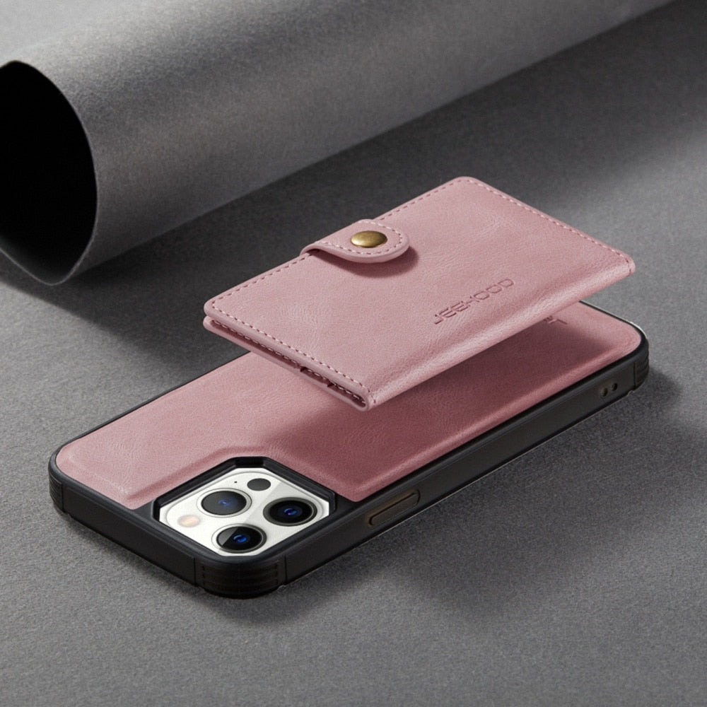 Genuine Magnetic Leather Wallet Case For Magsafe iPhone