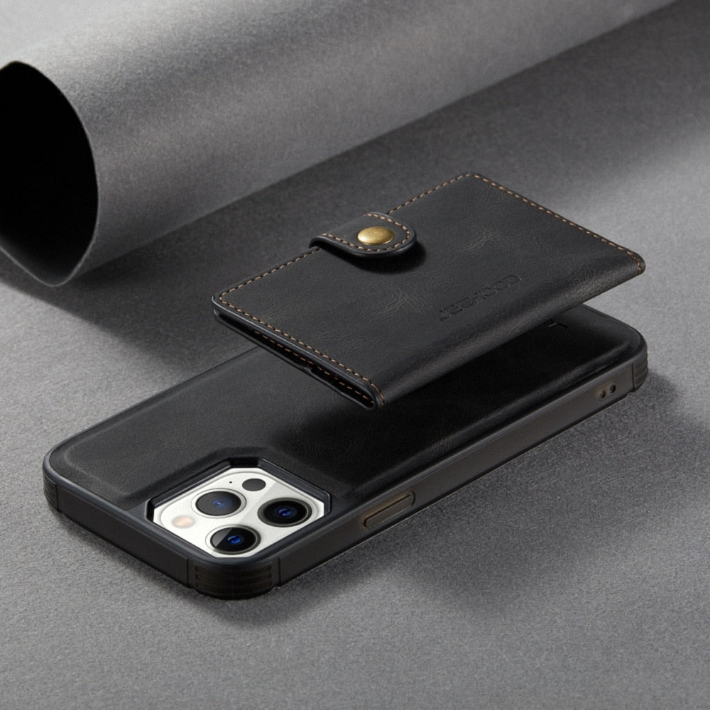 Genuine Magnetic Leather Wallet Case For Magsafe iPhone