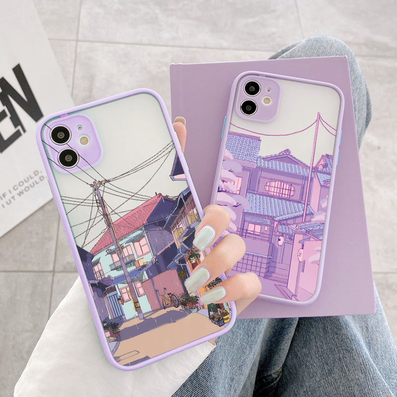Japanese Anime Hand Painted House scenery  Case For iPhone
