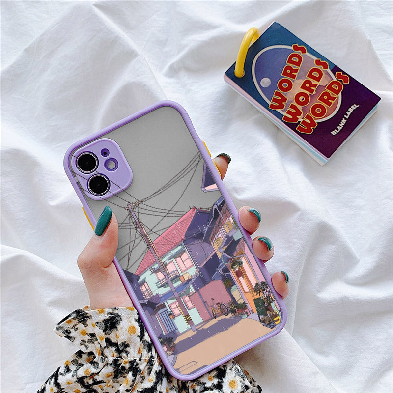 Japanese Anime Hand Painted House scenery  Case For iPhone