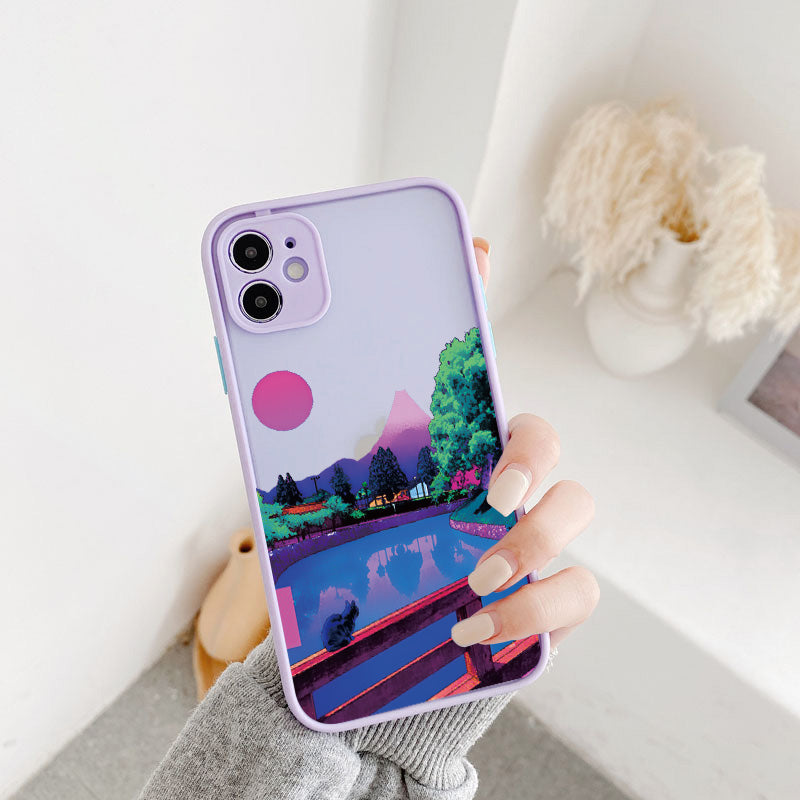 Japanese Anime Hand Painted House scenery  Case For iPhone