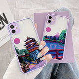 Japanese Anime Hand Painted House scenery  Case For iPhone