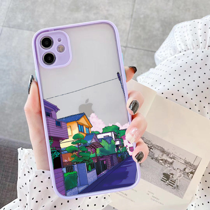 Japanese Anime Hand Painted House scenery  Case For iPhone