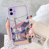 Japanese Anime Hand Painted House scenery  Case For iPhone