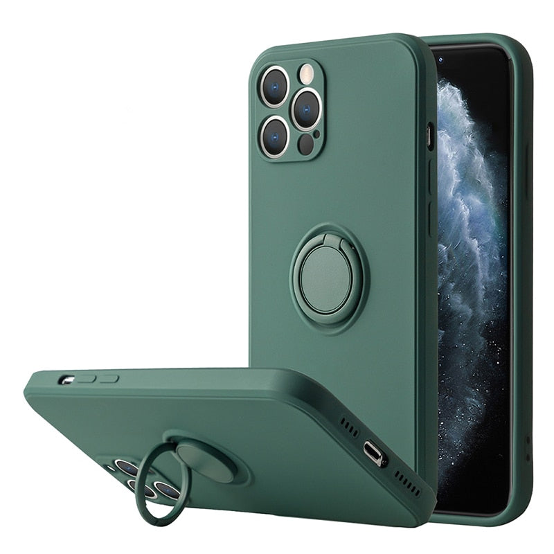 Liquid Silicone Finger Ring Magnetic Holder Bracket For iPhone