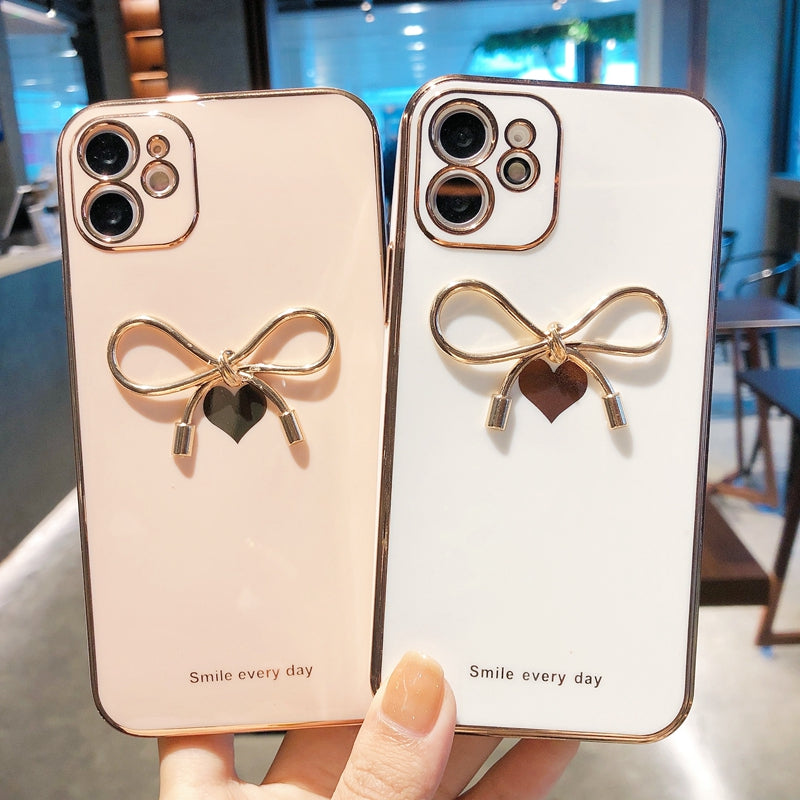 Love pattern bowknot Phone Case For iphone