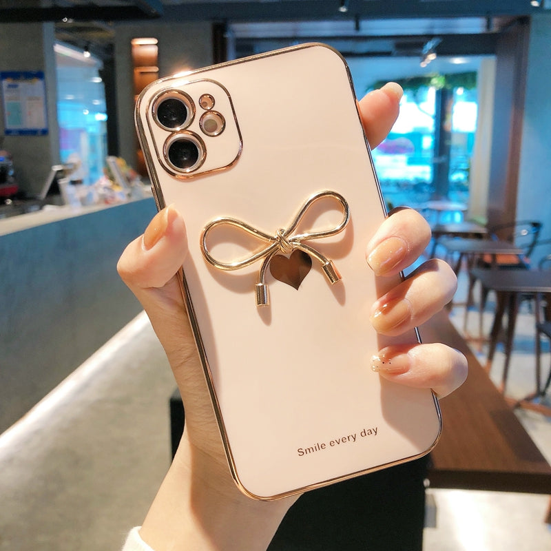 Love pattern bowknot Phone Case For iphone