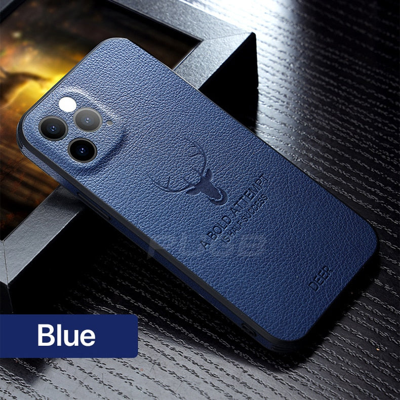 Leather Texture Square Frame Case For iPhone