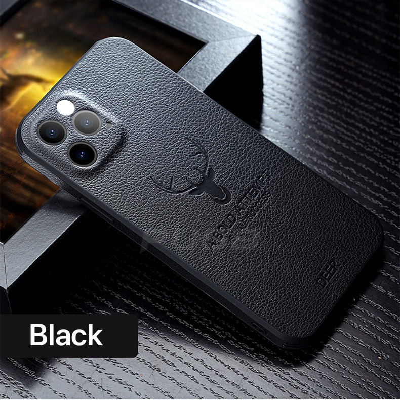 Leather Texture Square Frame Case For iPhone