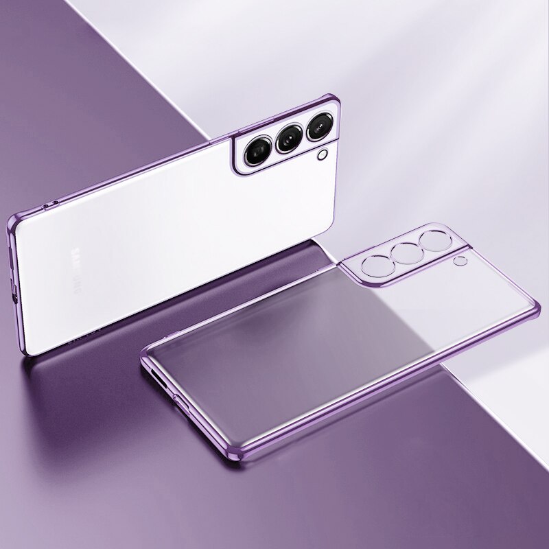 Plating Frame Transparent Silicone Case for Samsung