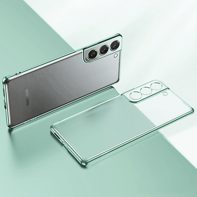Plating Frame Transparent Silicone Case for Samsung