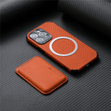 Fiber Texture Leather Wallet Cover For iPhone