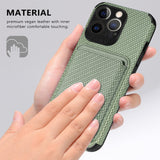 Fiber Texture Leather Wallet Cover For iPhone