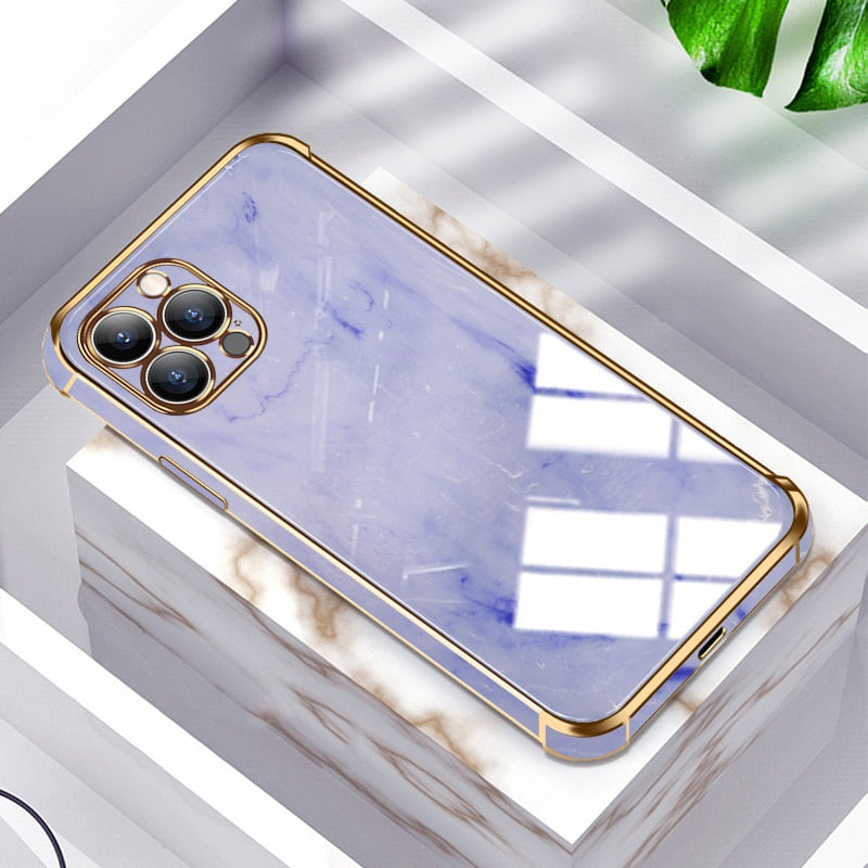 Marble Texture Plating Case For iPhone