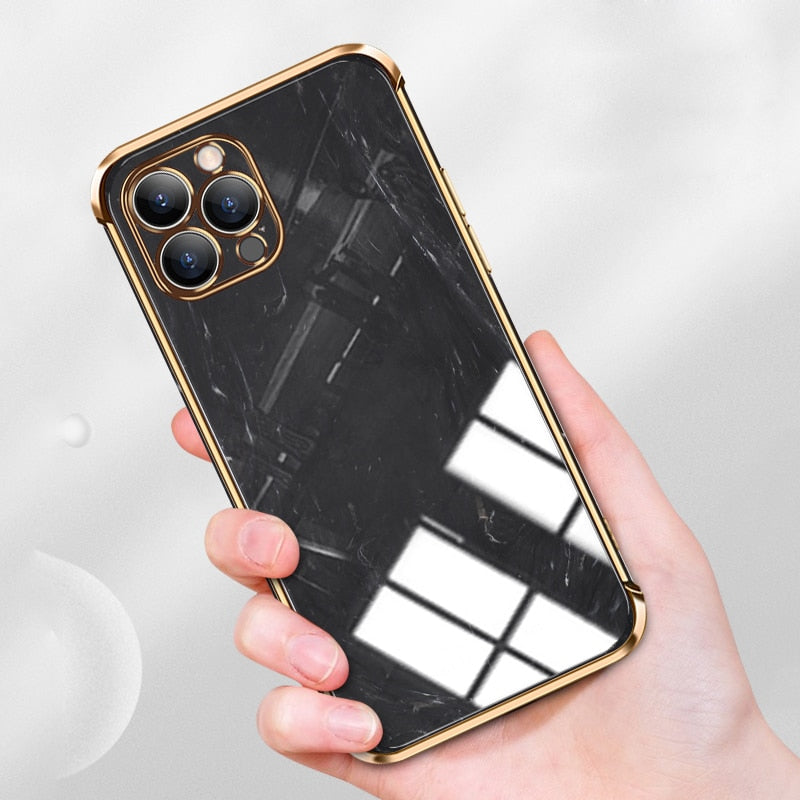 Marble Texture Plating Case For iPhone