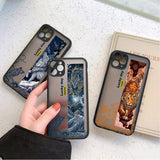 Dragon Tiger Pattern Matte Silicon Hard Case for IPhone