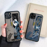 Dragon Tiger Pattern Matte Silicon Hard Case for IPhone