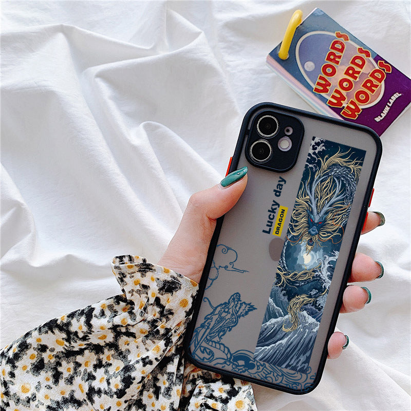 Dragon Tiger Pattern Matte Silicon Hard Case for IPhone