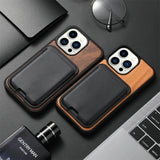 Natural Real Wood With Magsafe Wallet Case For iphone