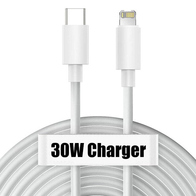 30W Charger PD USB-C Cable For iPhone