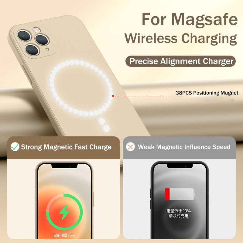 Original Silicone For Magnetic Wireless Charge Case for iPhone