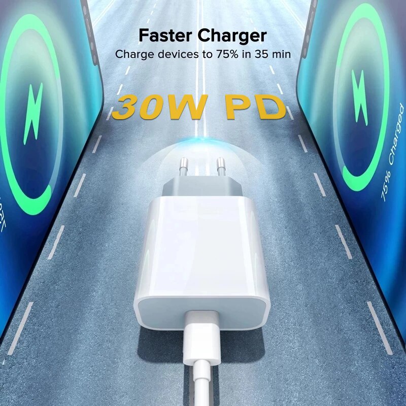 PD 30W Fast Charger For iPhone (Charging+Cable)