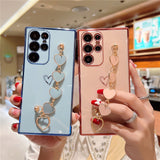 Silicone Plating Wrist Chain Love Heart Bracelet Case For Samsung