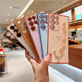Silicone Plating Wrist Chain Love Heart Bracelet Case For Samsung