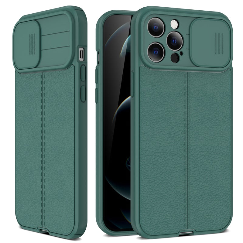 Slide Camera Lens Protection Case For iPhone