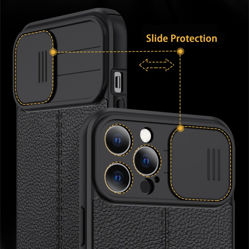 Slide Camera Lens Protection Case For iPhone