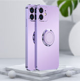 Soft Matte Stand Ring Case For iPhone