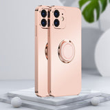 Soft Matte Stand Ring Case For iPhone