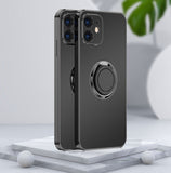 Soft Matte Stand Ring Case For iPhone