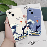 Storm Blue Whale Phone Case For iPhone