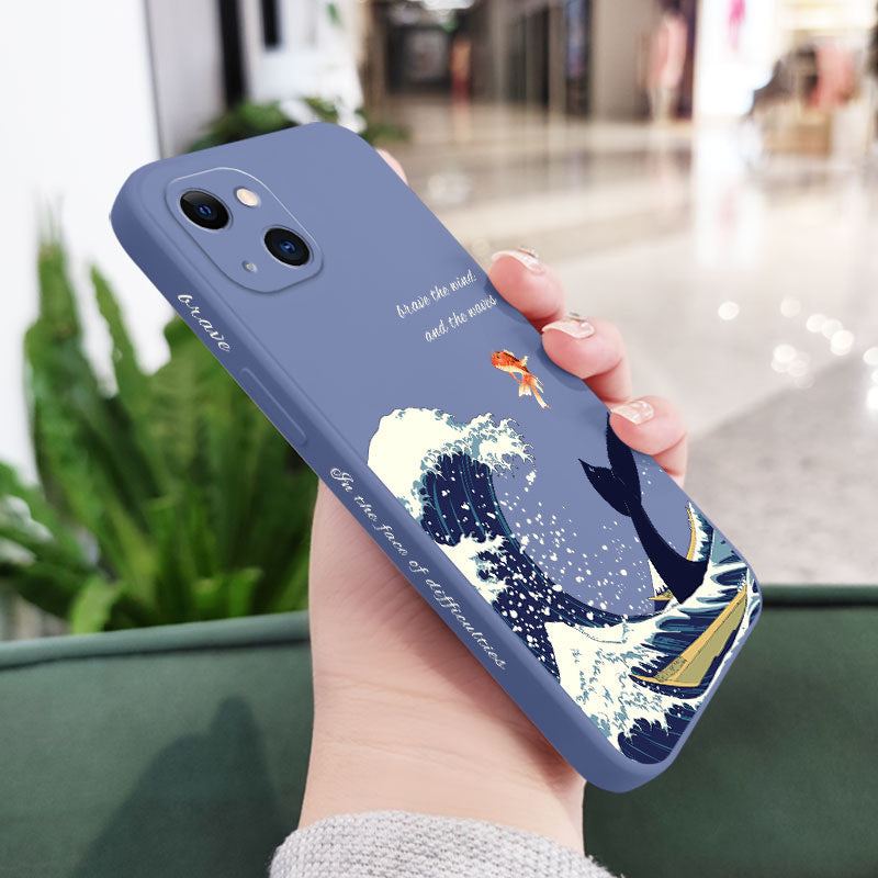 Storm Blue Whale Phone Case For iPhone