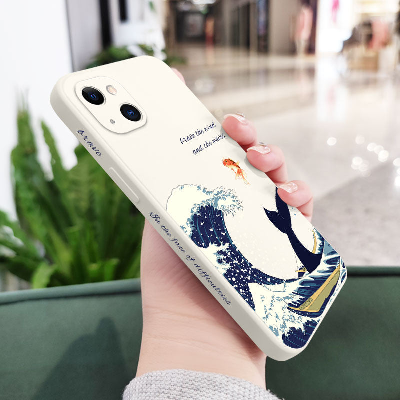 Storm Blue Whale Phone Case For iPhone