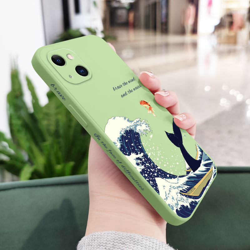 Storm Blue Whale Phone Case For iPhone