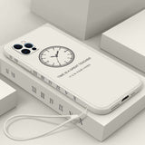 Ultra-thin Cute Clock Square Liquid Silicone Phone Case For iPhone
