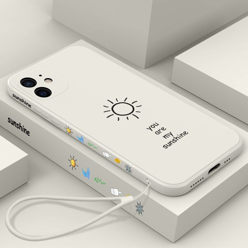Ultra-thin Cute Clock Square Liquid Silicone Phone Case For iPhone