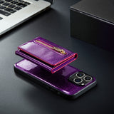 Glitter 2 in 1 Leather Wallet Case For iPhone