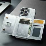 Glitter 2 in 1 Leather Wallet Case For iPhone
